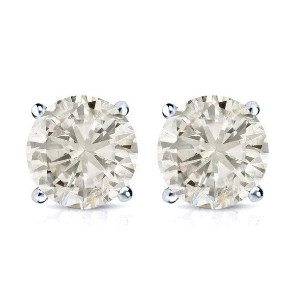 Stud Earrings for Beach Outfit -Auriya 2ctw Round Diamond Stud Earrings 14k Gold(J-K, I2-I3)