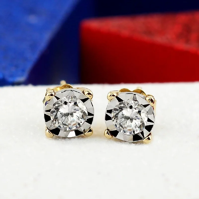 Hippie Stud Earrings with Beads -Auriya 5/8ctw Round-cut Diamond Stud Earrings 14k Gold (G-H, VS1-VS2)