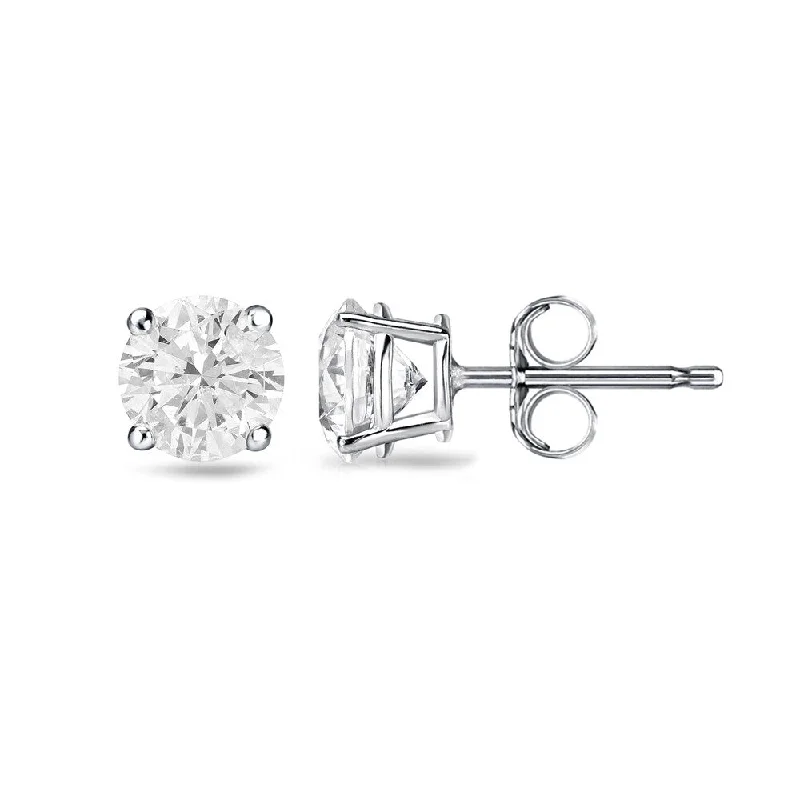 Stud Earrings for Fitness Activities -Auriya Round Diamond Stud Earrings 1/2ct TDW Clarity Enhanced 18k Gold