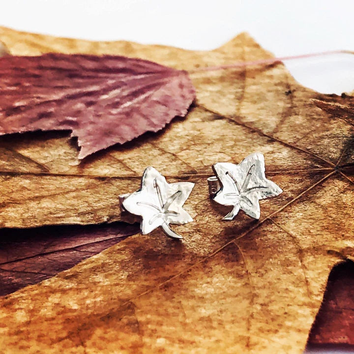 Retro Stud Earrings for Nostalgia -Autumn Leaves and Winter Frost Stud Earrings