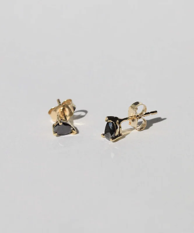 African Stud Earrings with Culture -Black Diamond Pear Stud earrings