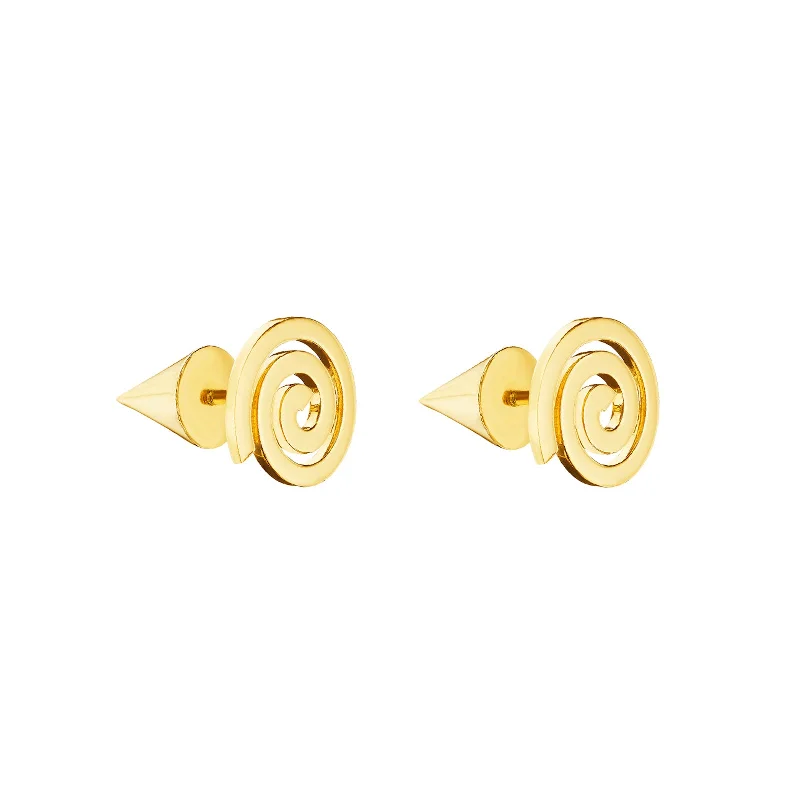 Stud Earrings for Shopping Trip -Essence Spiral Stud Earrings