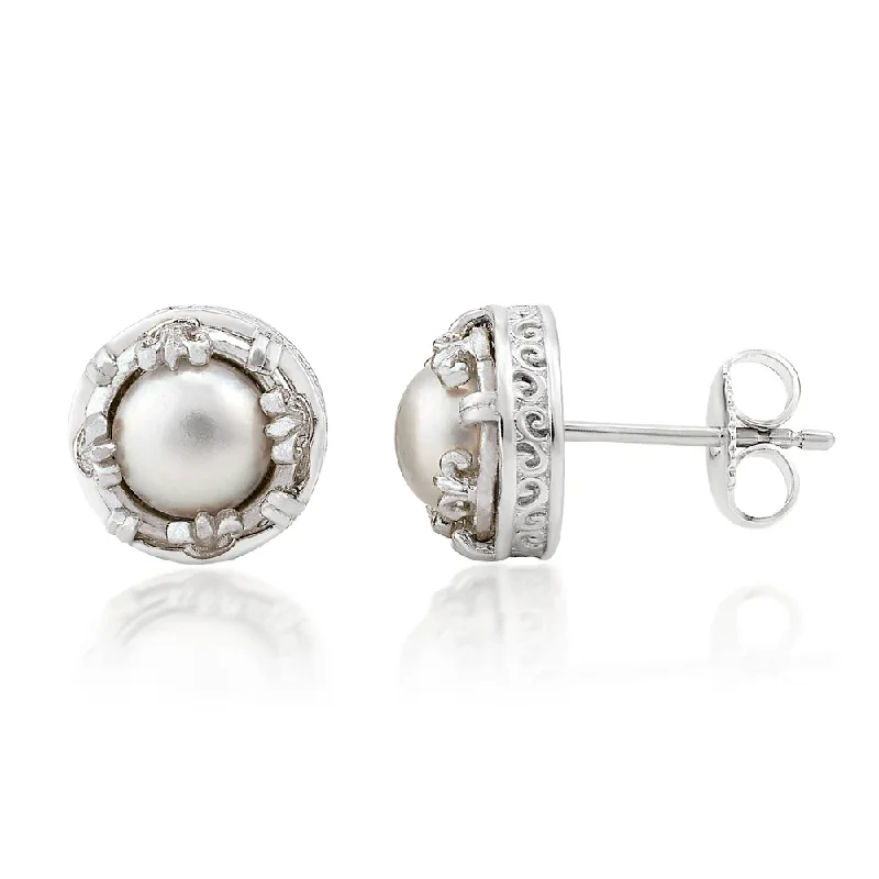 Star Shaped Stud Earrings for Charm -Petite Pearl Stud Earrings