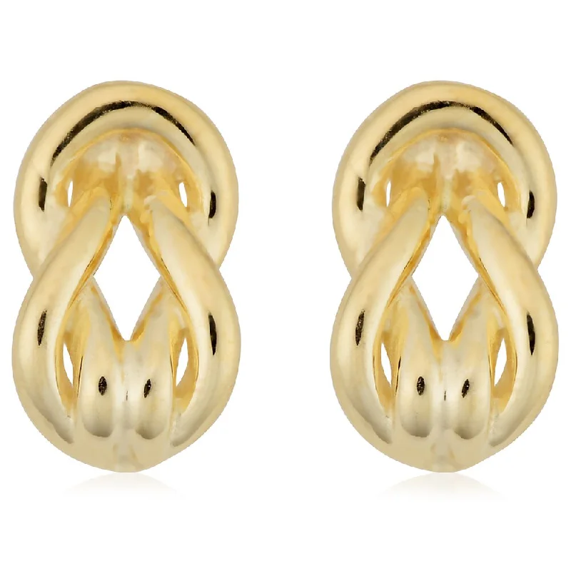 Stud Earrings for Mother's Day -Fremada Italian 14k Yellow Gold Love Knot Stud Earrings