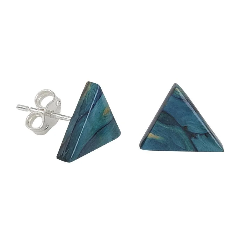 Stud Earrings with Wave Designs -Heather Triangle Stud Earrings - SE13