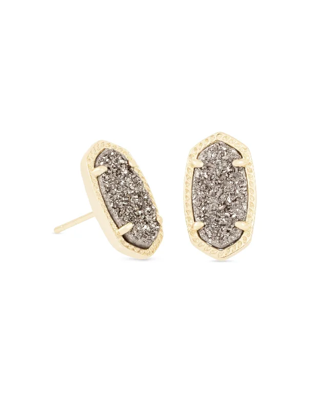 Stud Earrings with Crown Designs -Kendra Scott - Ellie Stud Earrings Gold Platinum Drusy