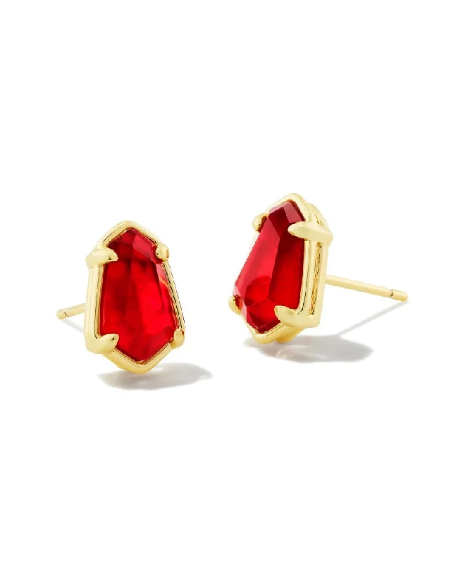 Stud Earrings for Shopping Trip -Kendra Scott - Stud Earrings - Gold Cranberry Illusion