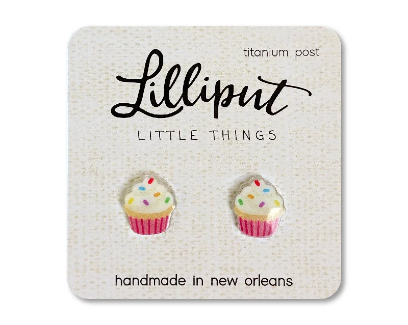 Stud Earrings for Formal Attire -Birthday Cupcake Stud Earrings