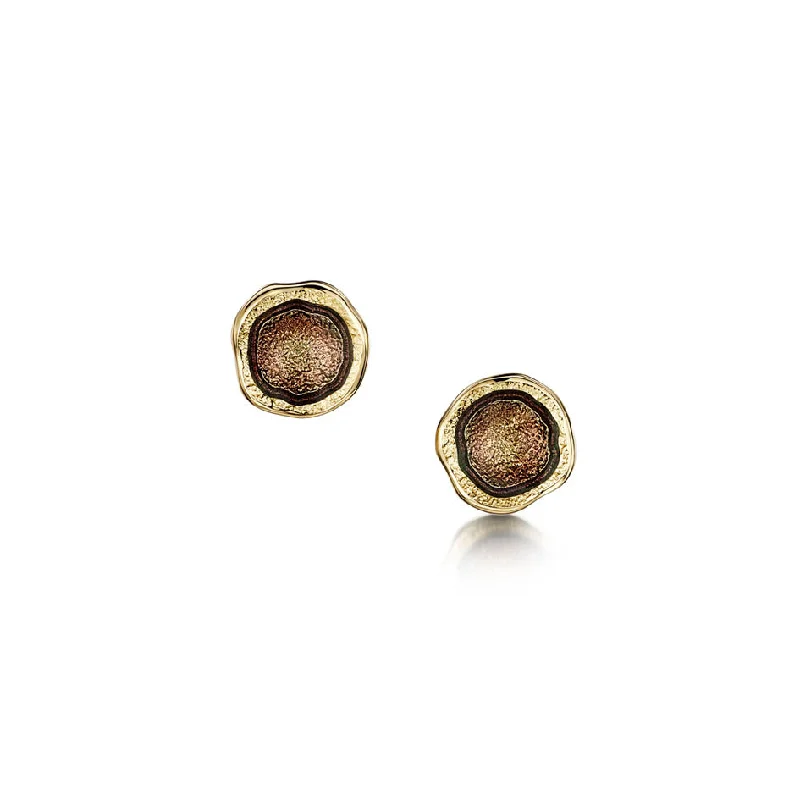 Stud Earrings for School Uniform -Lunar 18ct Yellow Gold Stud Earrings - EE00249