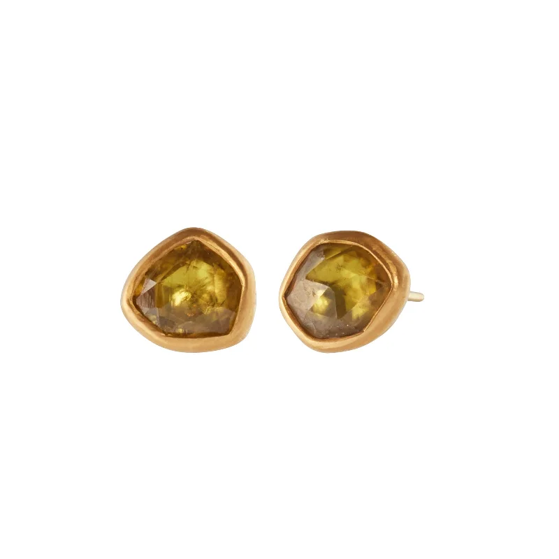 Tarnish Resistant Stud Earrings for Longevity -Lemon Quartz Stud Earrings