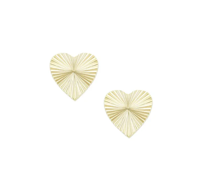 Stud Earrings for Concert Look -Natalie Wood - Adorned Heart Stud Earrings