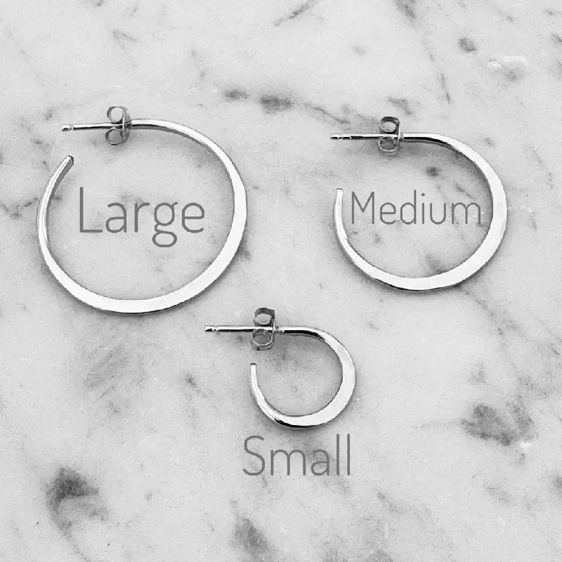 Oval Stud Earrings for Grace -NEW! Jeannie Hoop Stud Earrings in Silver by Shepherd's Run Jewelry