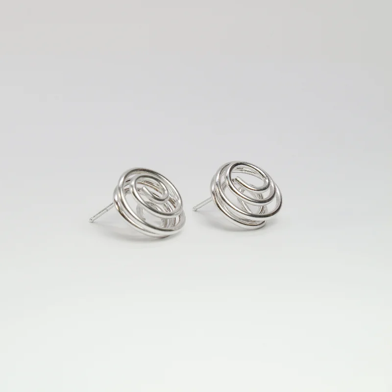 Stud Earrings for Christmas Party -NEW! High Polish Spiral Stud Earrings by Rina Young