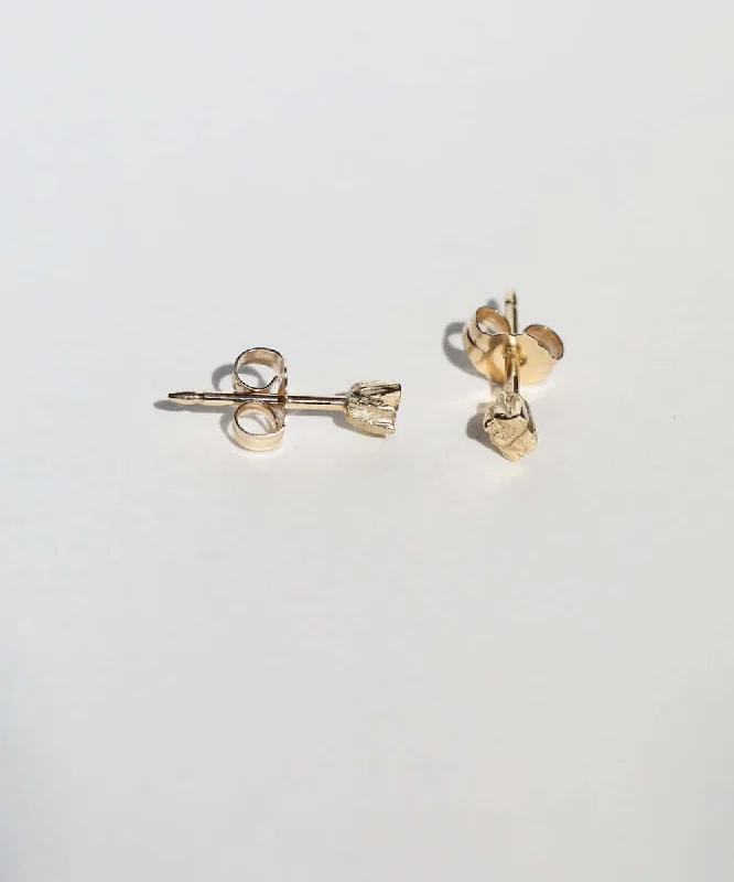 Push Back Stud Earrings for Convenience -Rockwell Gold Stud Earrings