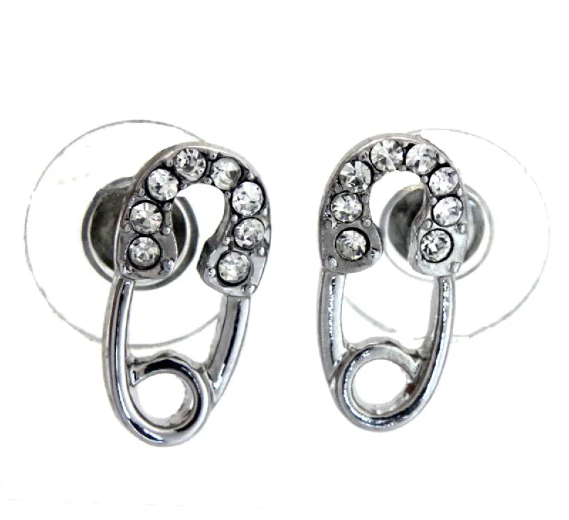 Double Stud Earrings for Impact -Safety Pin Stud Earrings