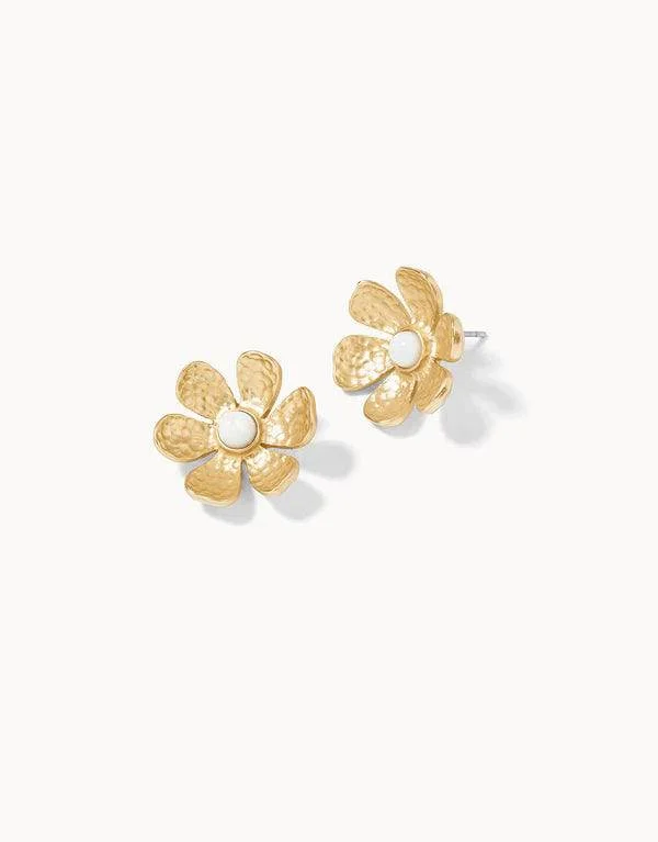 Stud Earrings for Formal Attire -Spartina - Earrings - Garden Flower Stud Earrings Gold