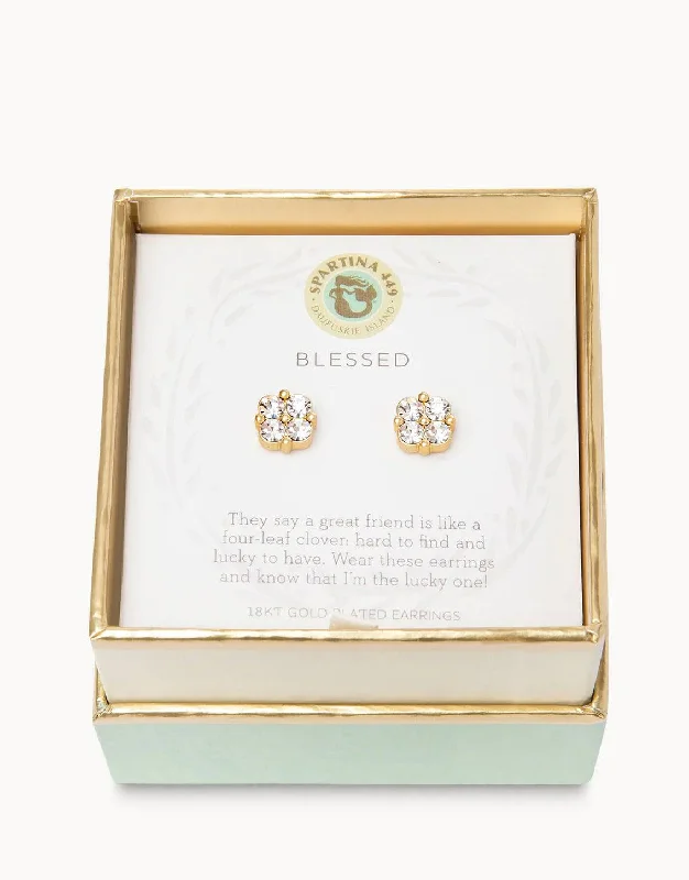 Stud Earrings for Christmas Party -Spartina - Sea La Vie - Stud Earrings Blessed - Crystal Clover