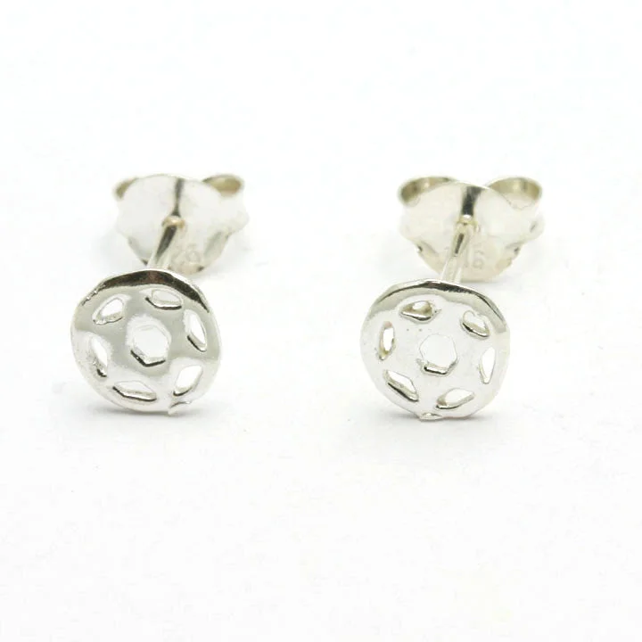 Stud Earrings with Vine Designs -Sterling Silver Jewish Star of David Stud Earrings Encircled