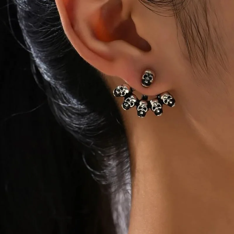 Stud Earrings for Valentine's Day -Wholesale Skull Stud Earrings