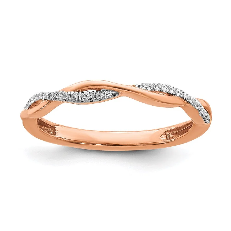 Rings with natural amber for warm glow -14k Rose Gold Stackable Expressions Diamond Twist Ring | SK2102