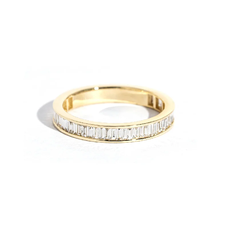 Rings with shield-shaped stones for boldness -3.0mm Channel Baguette Diamond Ring