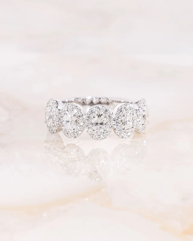 Dainty rings with subtle engraved star motifs -7.6mm Alexis Oval Diamond Ring