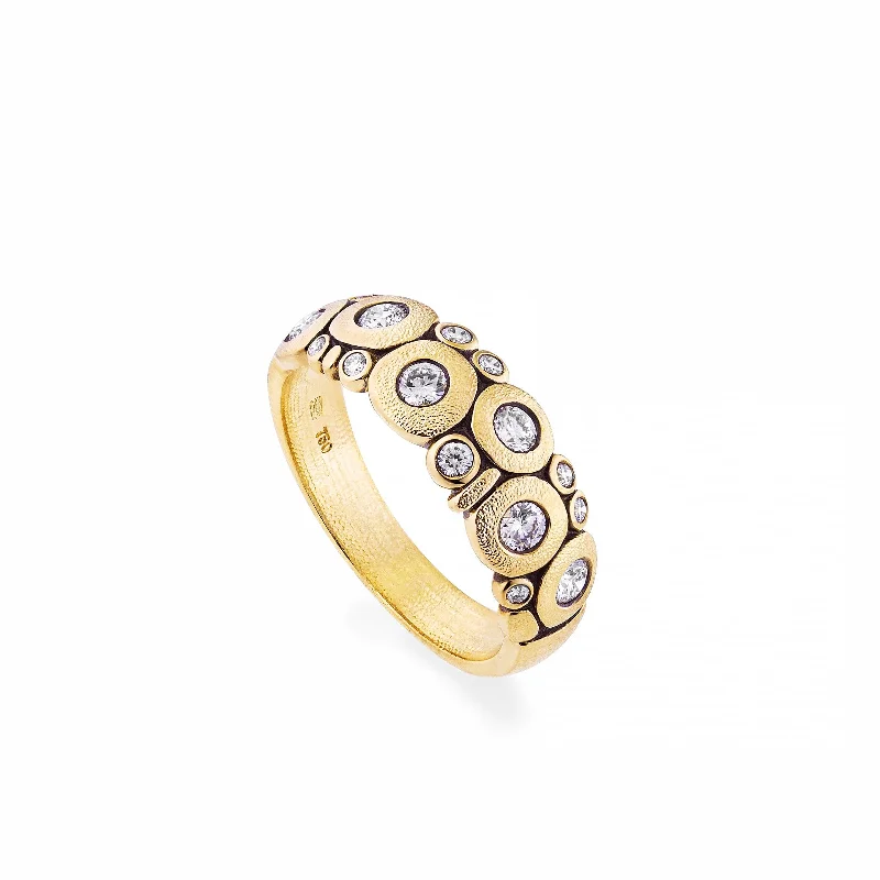 Rings with etched floral bands for detail -ALEX SEPKUS 18K YELLOW GOLD 'CANDY' DOME DIAMOND RING