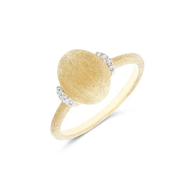 Rings with sunstone gems for fiery sparkle -NANIS ELITE 18K YELLOW GOLD BOULE DIAMOND RING