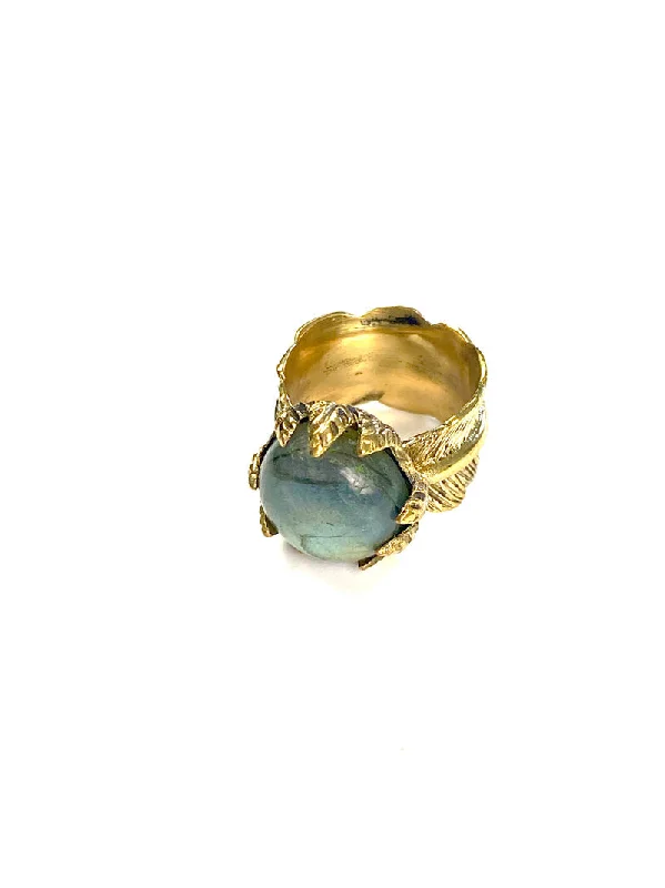 Rings with polished jade for smooth calm -Alaine Labradorite Ring