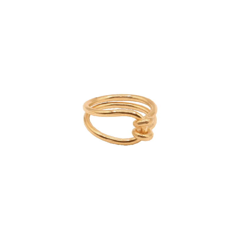 Rings with wave patterns for ocean vibes -Brass Knot Ring