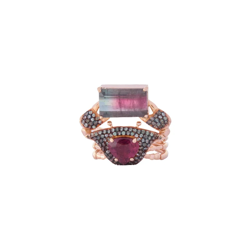 Rings with smoky quartz for muted elegance -Into the Deep Tupa Ring with Changing Color Sapphire