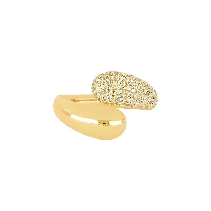 Rings with matte gold for subtle luxury -Jumbo Double Dome Ring - Yellow Gold