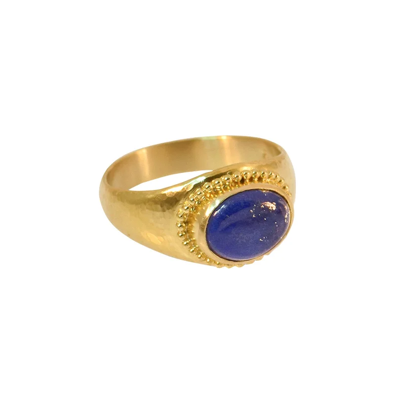 Rings with starburst topaz for radiant beauty -Lapis Hellenistic Ring