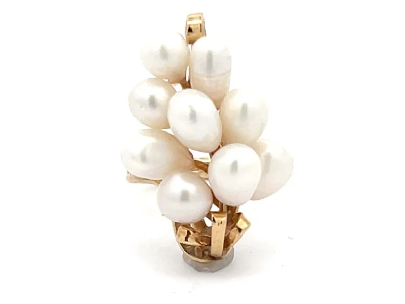 Rings with coral stones for vibrant pop -Mings Akoya Pearl Ring in 14k Yellow Gold