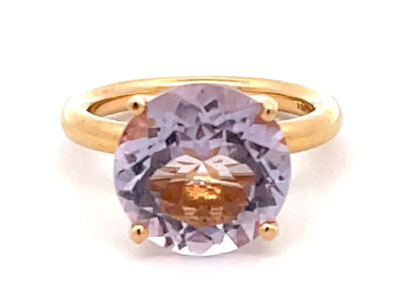 Rings with claw-set moonstone for mystique -Morganite Ring in 18k Yellow Gold