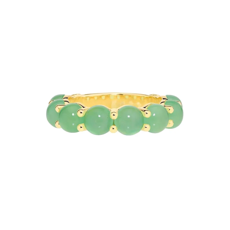 Rings with bold malachite for green swirls -Floresta Tarsila Ring - Chrysoprase