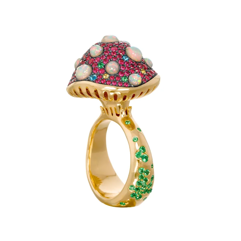 Rings with spiral designs for eye-catching twist -Garden Party Shroom Ring